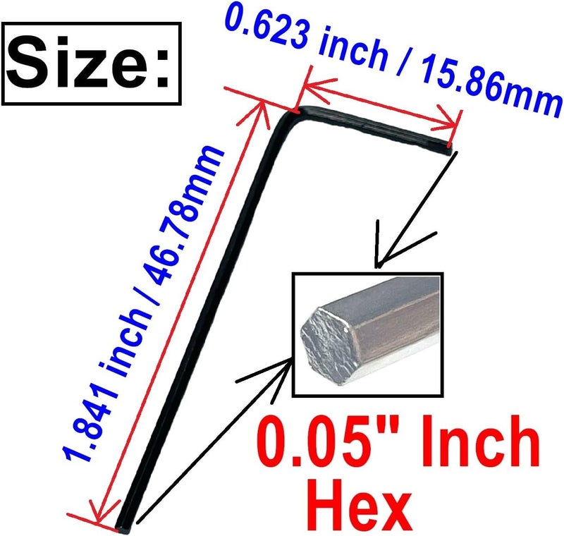 ZDingTech 10pcs 0.05 Allen Wrench sets,0.050 inch Allen Wrench,0.05 Hex Key,0.050 Hex Wrench allen key Door Key L Shaped 050 hex wrench set with Long Arm. - Image 3